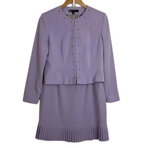 Larry Levine 2 Piece Lavender Skirt Suit